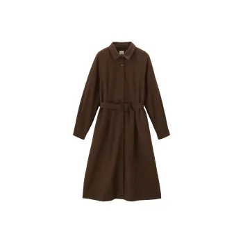 UNIQLO Long-Sleeved Dresses Women's Maroon Tan