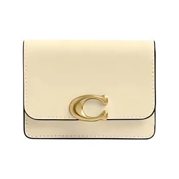 COACH Bandit Cow Leather Card Holder Mini Women's Brass