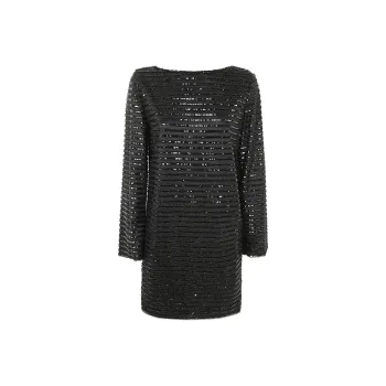 EMPORIO ARMANI Moon Capsule Collection Tulle Tunic Dress With Striped Sequinned Motif