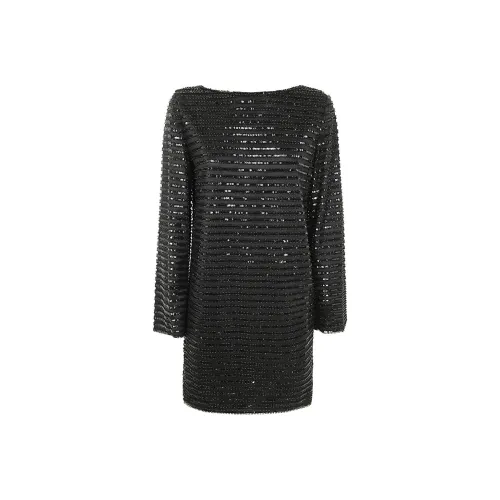 EMPORIO ARMANI Moon Capsule Collection Tulle Tunic Dress With Striped Sequinned Motif