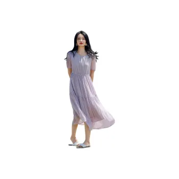 【dme】 Short Sleeved Dresses Women's Light Purple