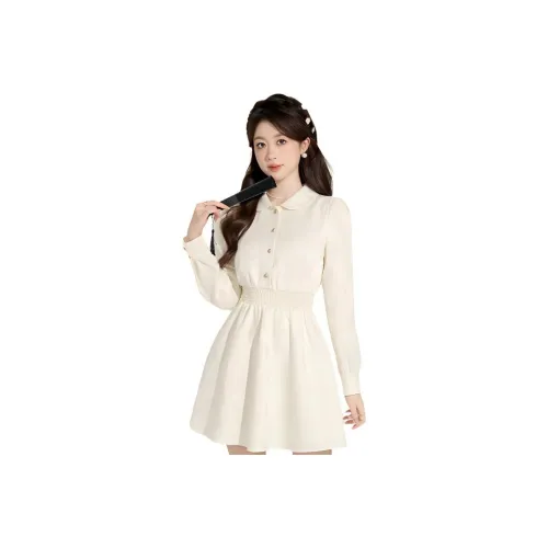 Beautiful Wardrobe Long Sleeved Dress Women's Apricot