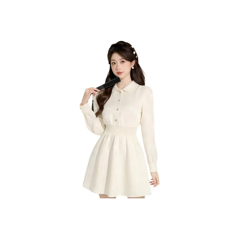 Beautiful Wardrobe Long Sleeved Dress Women's Apricot-0