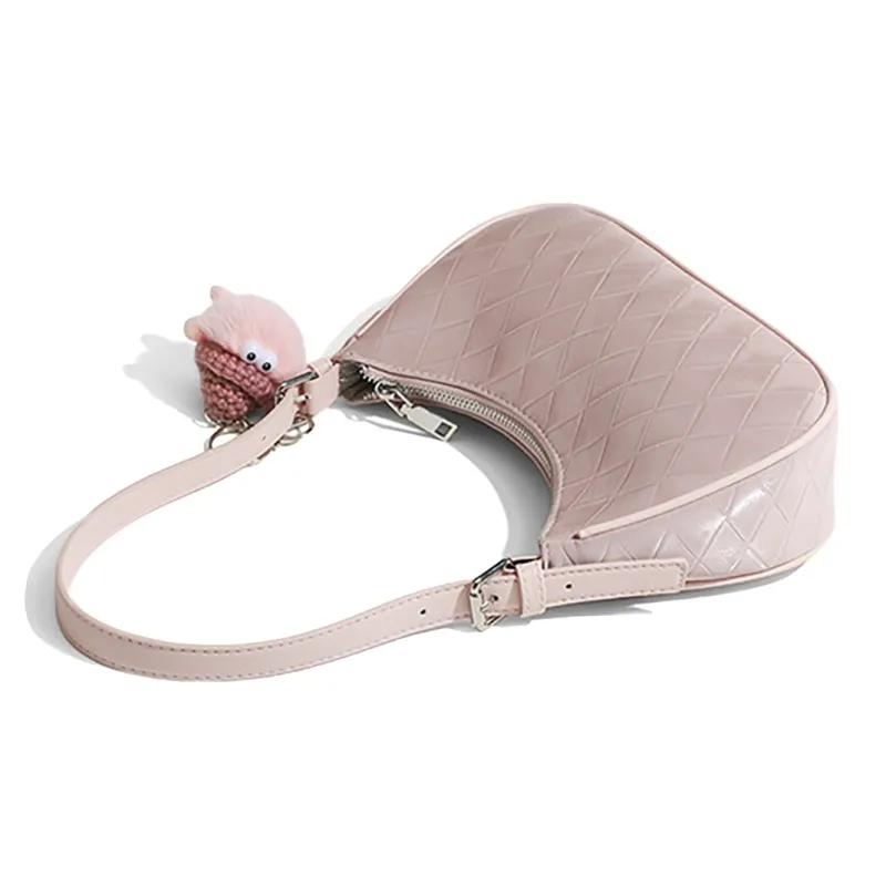 C°BANNER Synthetic Leather Shoulder Bag Trumpets Women's Ecru/Dusty Pink-9