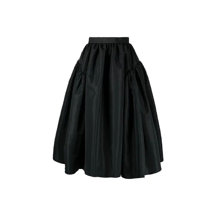 Alexander McQueen Voluminous Midi Skirt 'Black'-0