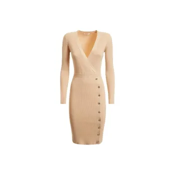 GUESS Long-Sleeved Dresses Women's Ecru