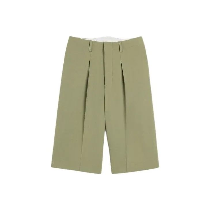 AMIPARIS Paris Faille High Waist Knee Length Shorts-0