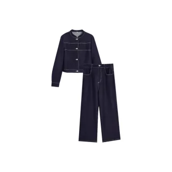 Love To Serve Casual Suit Women's Dark Blue