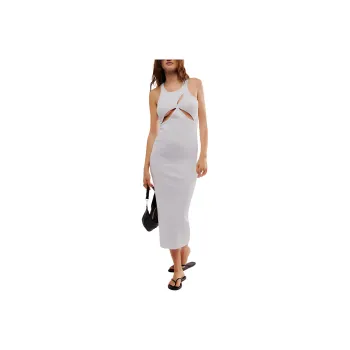 FREE PEOPLE Ariel Midi Dress Sleeveless Dress Women's WHITE/White