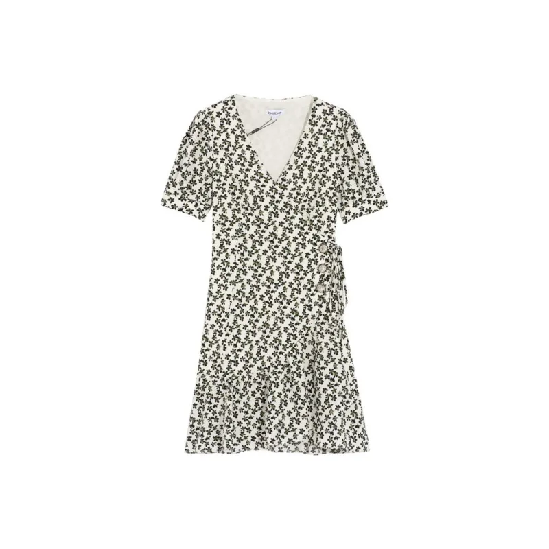 Bebe Short Sleeved Dresses Women's White Black-0