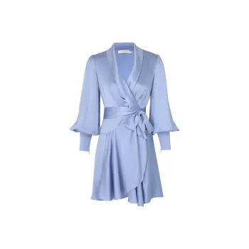 Zimmermann SS24 Long-Sleeved Dresses Women's Hydrangea Blue