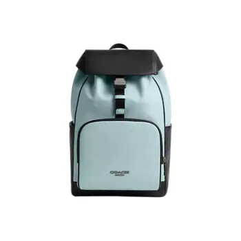 COACH RACER Calfskin With Coated Canvas Backpack Medium Size Men's Blue & Black