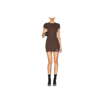 Alexander Wang SS25 Short Sleeved Dress Women's Chocolate