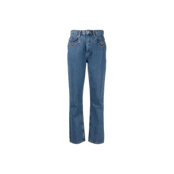 RE/DONE Crystal embellished Straight leg Jeans