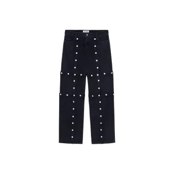 The Attico Snap Detailed Straight Leg Jeans