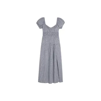 Hollister Short Sleeved Dress Women's Marine Blue Plaid