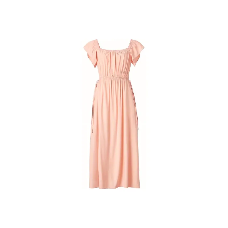 UNIQLO SS24 Short-Sleeved Dresses Women's Pink-0