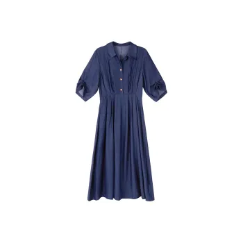 RZSE Short Sleeved Dresses Women's Denim Blue