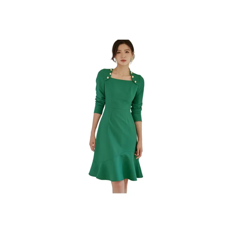 ROEYSHOUSE Long Sleeved Dresses Women's Green-0