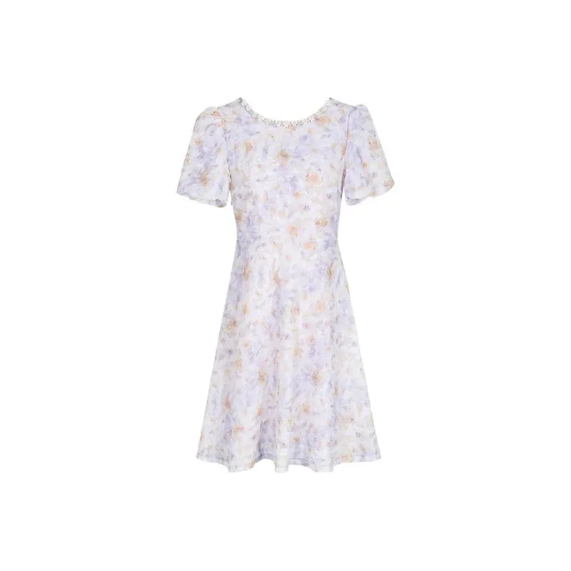Tulip Taste Short-Sleeved Dresses Women's Purple-0