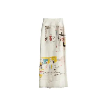 H&M Denim Long Skirts Women's Light Beige