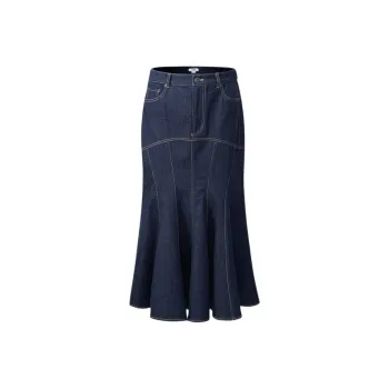 JASON WU Denim Long Skirt Women's Denim Dark Blue