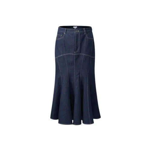 JASON WU 데님 다크 블루 여성 데님 롱 스커트