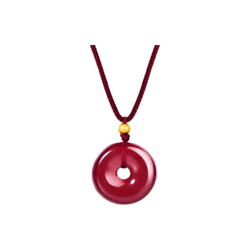 JINLIUFUJIXIANG Reconstructed Cinnabar Necklaces Unisex