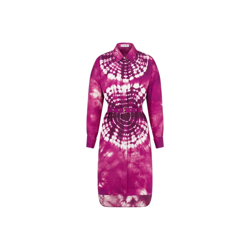 DIOR Long Sleeved Dresses Women's Purple-0