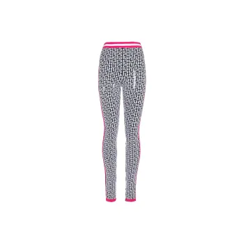 BALMAIN Logo-jacquard Knit Leggings