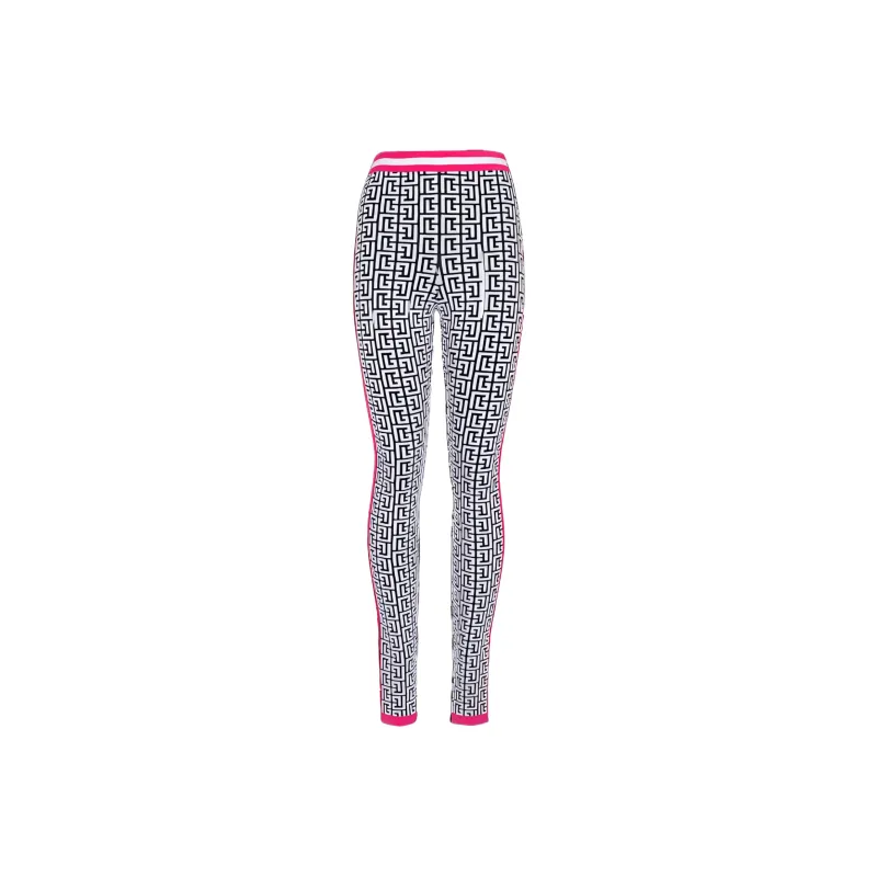BALMAIN Logo-jacquard Knit Leggings-0