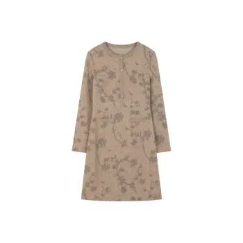 IHIMI Long Sleeved Dresses Women's Khaki Apricot