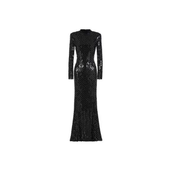 GIORGIO ARMANI Long-Sleeved Dresses Women's Black