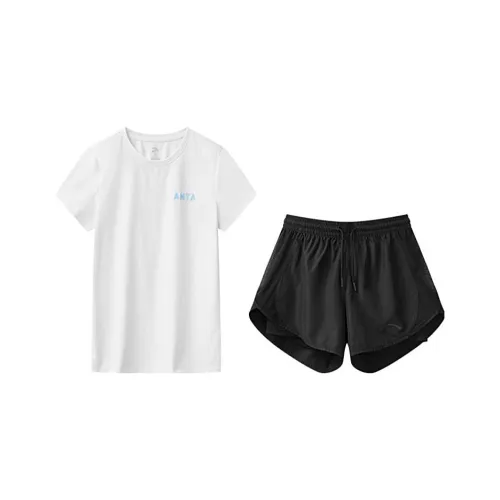ANTA Casual Suits Women's Set Pure White+Black
