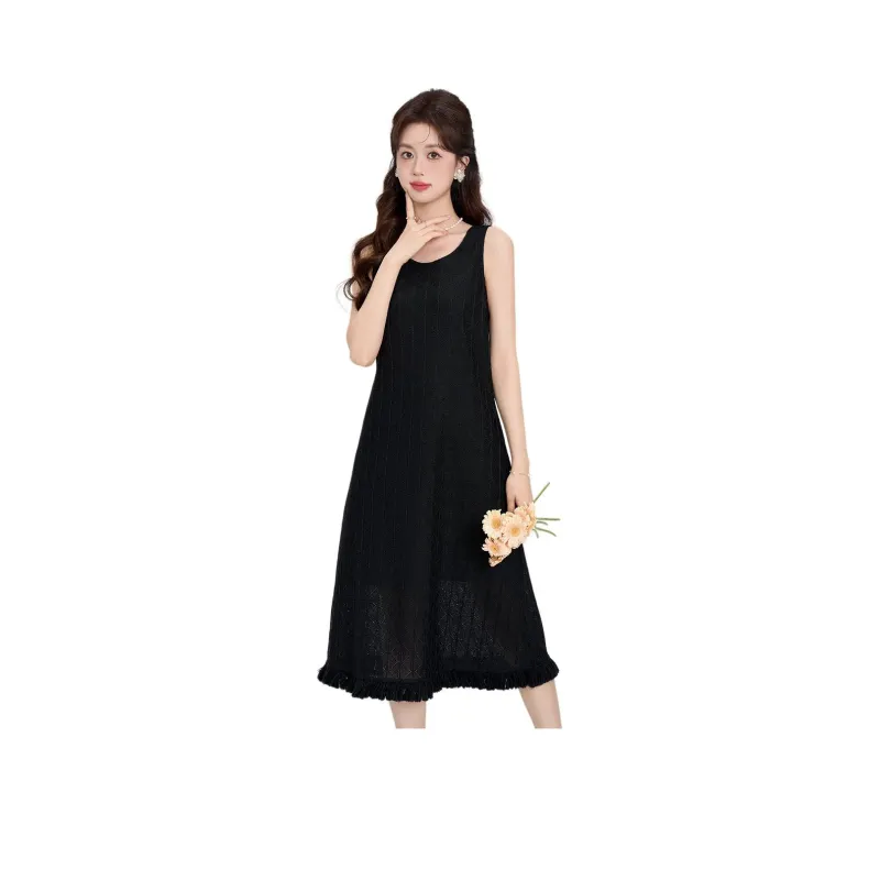 Emodues Sleeveless Dress Women's Black-0