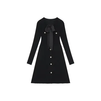ELF SACK Long Sleeved Dress Women's Calm Black