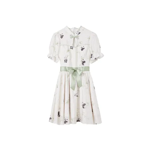 Blovelan Short Sleeved Dresses Women's Cream Cheese Apricot