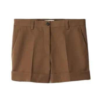MIU MIU Gabardine Bermudas Casual Shorts Women's Brown