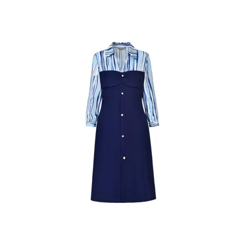DIFFIE RIEGER Long-Sleeved Dresses Women's Blue