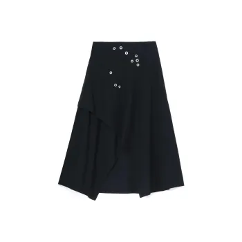 Yohji Yamamoto Denim Long Skirt Women's Black