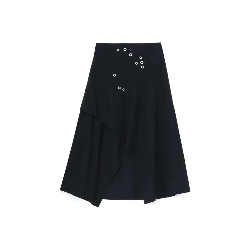 Yohji Yamamoto Denim Long Skirt Women's Black-0