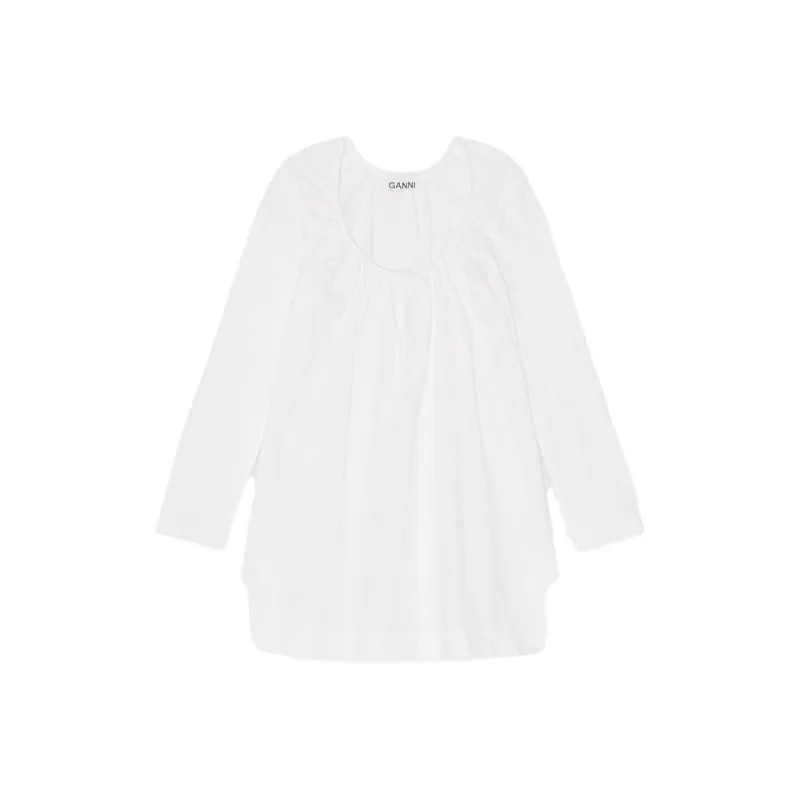 GANNI Long Sleeved Dresses Women's Bright Pure White-0