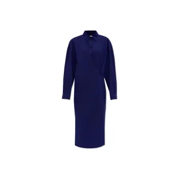 Lemaire Asymmetric Twisted Midi Shirt Dress