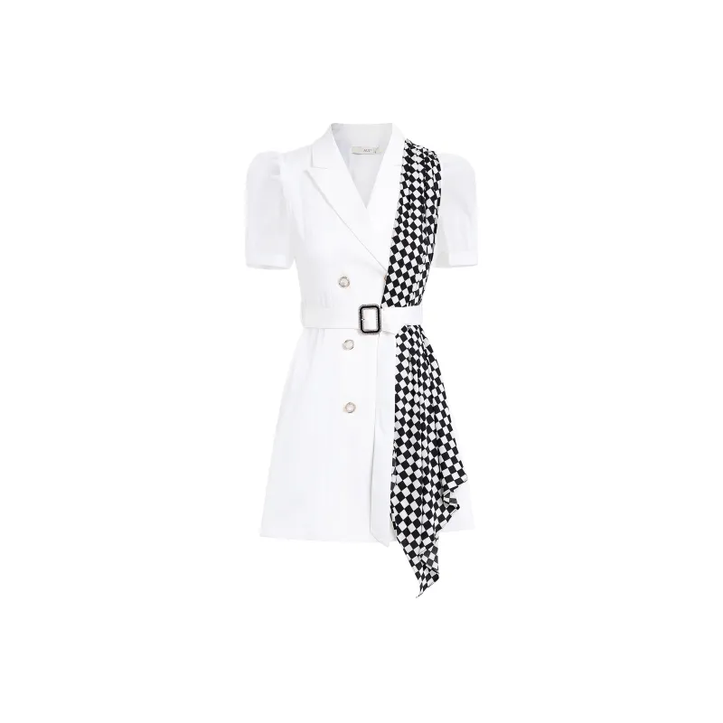 AUI Short Sleeved Dress Women's White-0