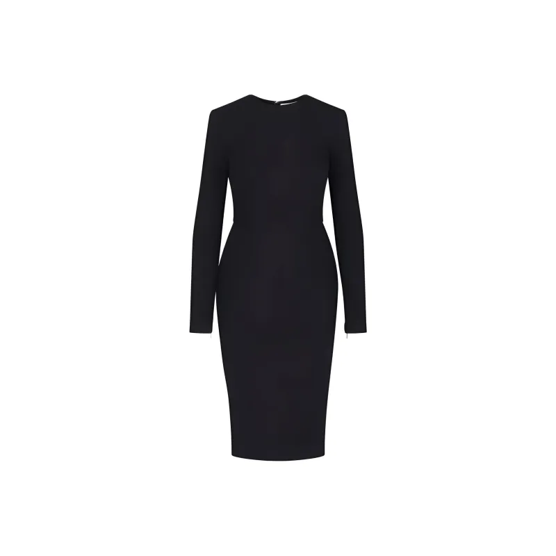 Victoria Beckham Long Sleeve T Shirt Fitted Dress-0