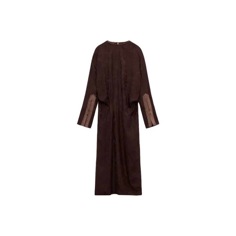 ZARA ZW Series Long-Sleeved Dresses Women's Eggplant Purple-0