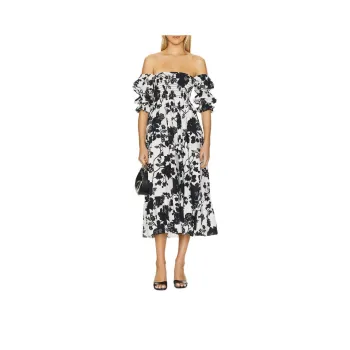 Misaki Short Sleeved Dress Women's Black White