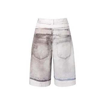 ROCAWEAR Casual Shorts Unisex White Denim