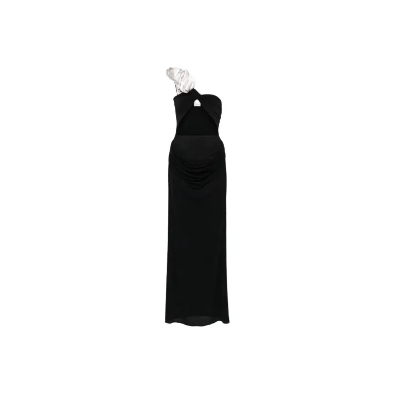 Magda Butrym Floral Appliqué One shoulder Dress-0