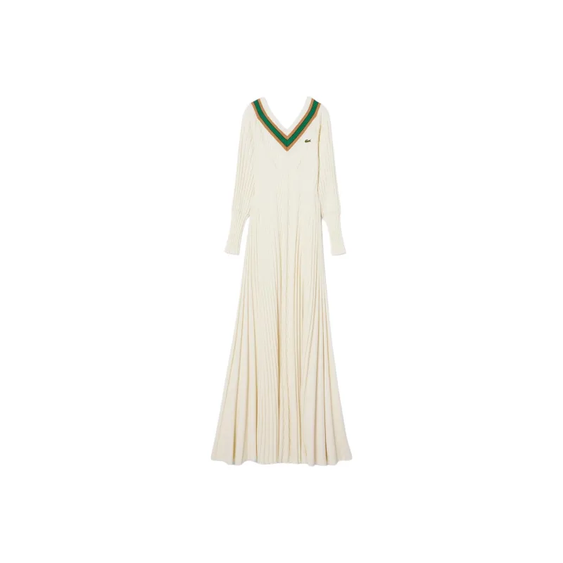 LACOSTE Ribbed Maxi Dress-0